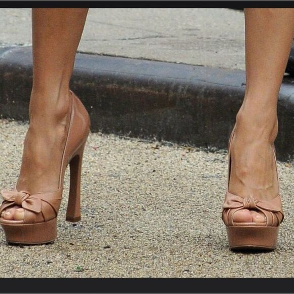 Yves Saint Laurent Paris Platform Heel Authentic Rive Gauche Lambskin Trim EUC - Picture 11 of 17